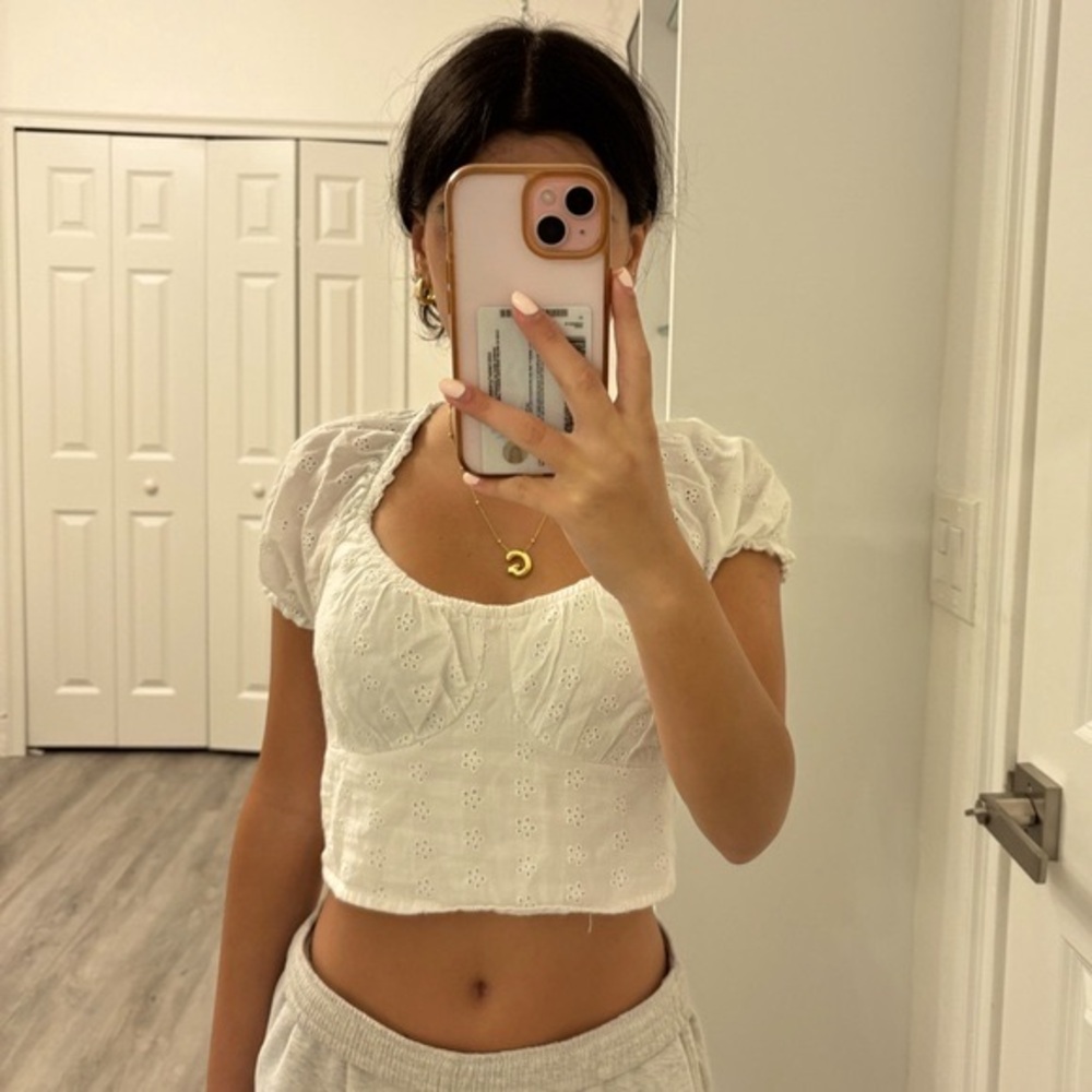 Hollister White Girly Blouse